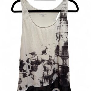 Lane Bryant Women's Black & White Big Ben London City Tank Top